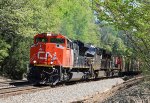 CN 8011 leads NS train 63U